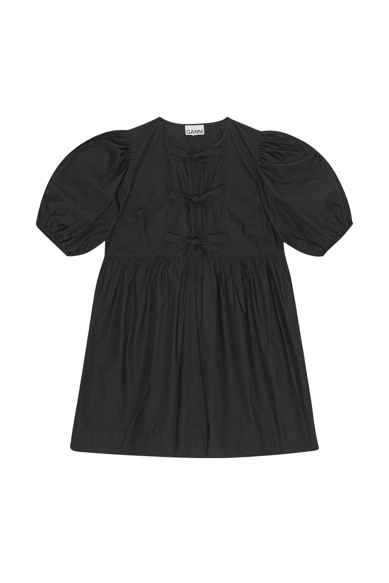 black cotton poplin mini dress Kenneth Cole Women's Sleeveless Trapeze Mini Dress - Black