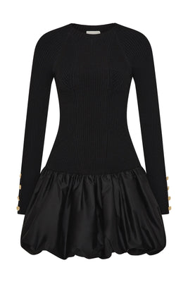 Moonlight Knit Mini Dress - Black
