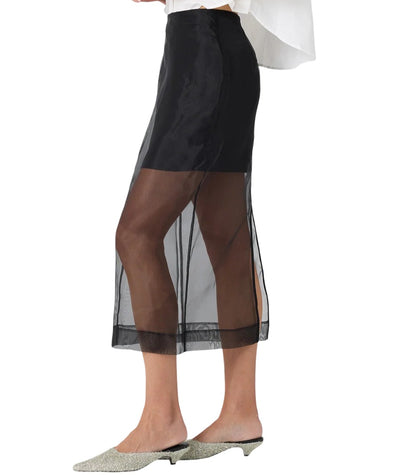 SIMKHAI Dana Organza Midi Skirt