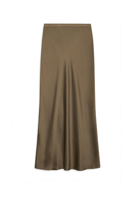 Bar Silk Skirt - Sepia