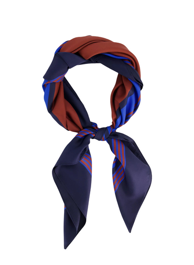 Albers Print Scarf in Midnight/Bordeaux