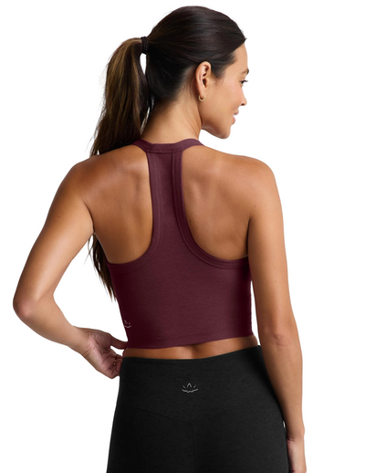 Spacedye On The Up Cropped Tank - Cabernet Heather