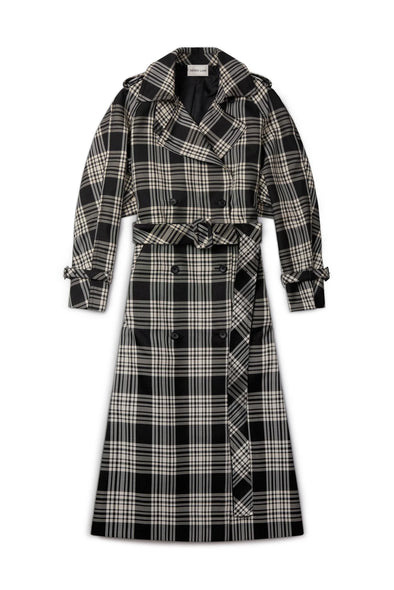 Andrew Trench Coat Black/Ivory/White