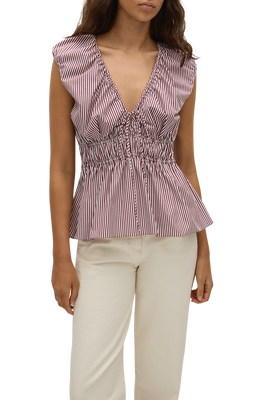 Hedda Top - Maia Stripe Burgandy