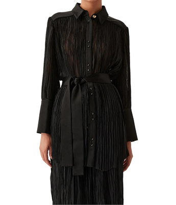 Aerial Oversized Pleated Shirt