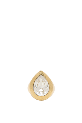 Eula Crystal Pear Signet Ring