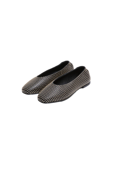 Eden Studded Flat Black Gold