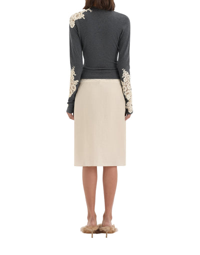 Saeli Long Sleeve Top Grey Marle