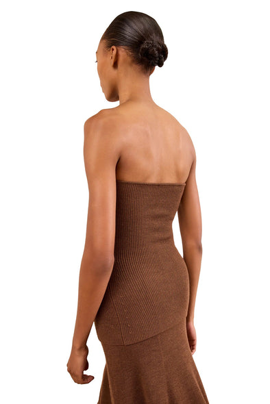 Yanni Strapless Knit Top Clove