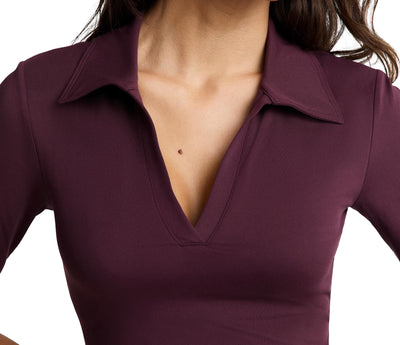 Sport Active V-Neck Polo Cabernet