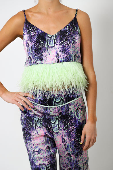 Minted Feather Cami - Purple Snakeskin